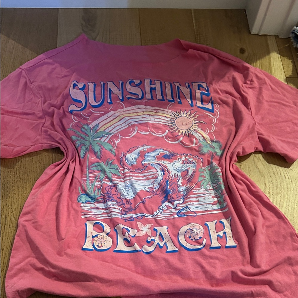 Graphic off shoulder top